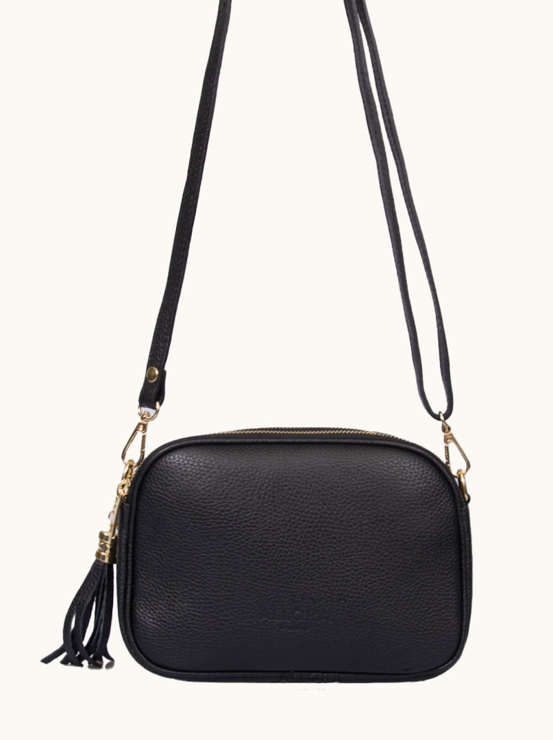 Small handbag ALLORA black natural leather 17 cm x 23 cm PREMIUM image 3