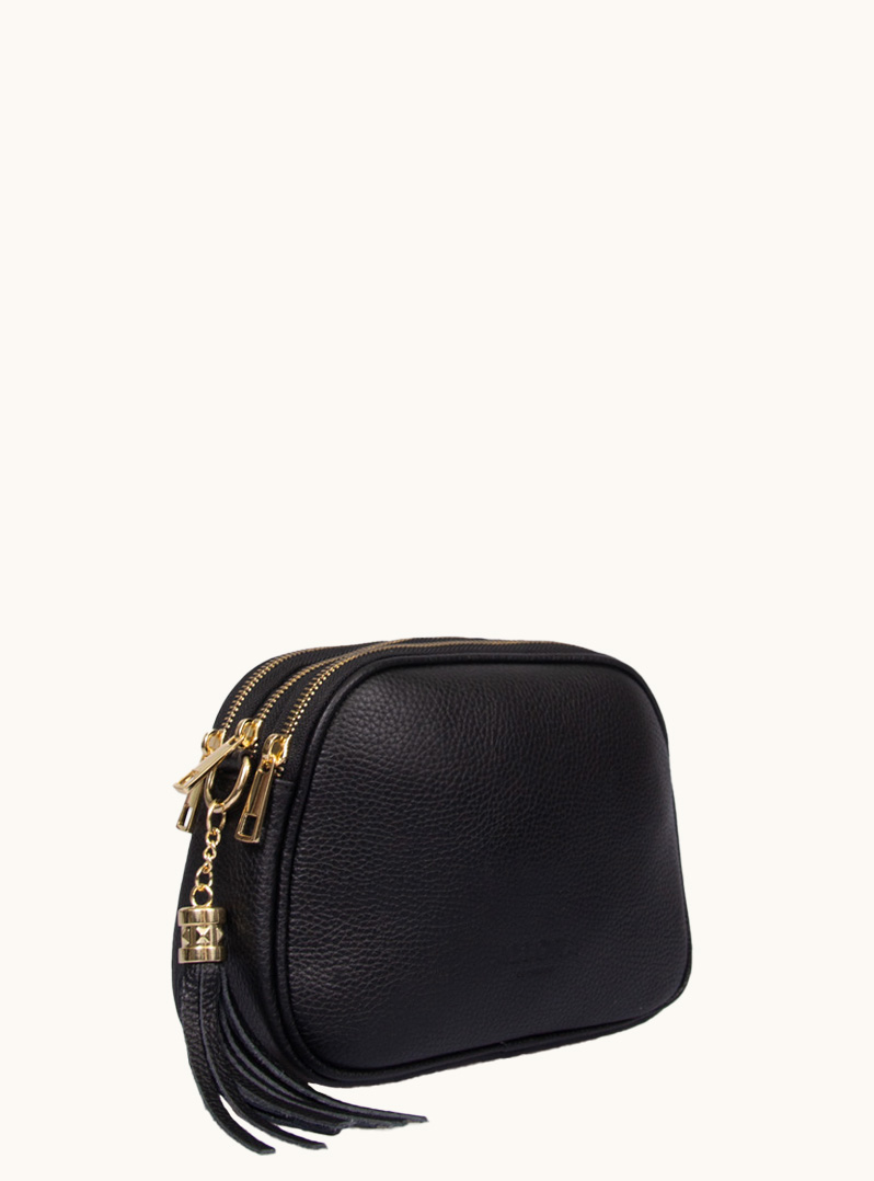 Small handbag ALLORA black natural leather 17 cm x 23 cm PREMIUM image 4