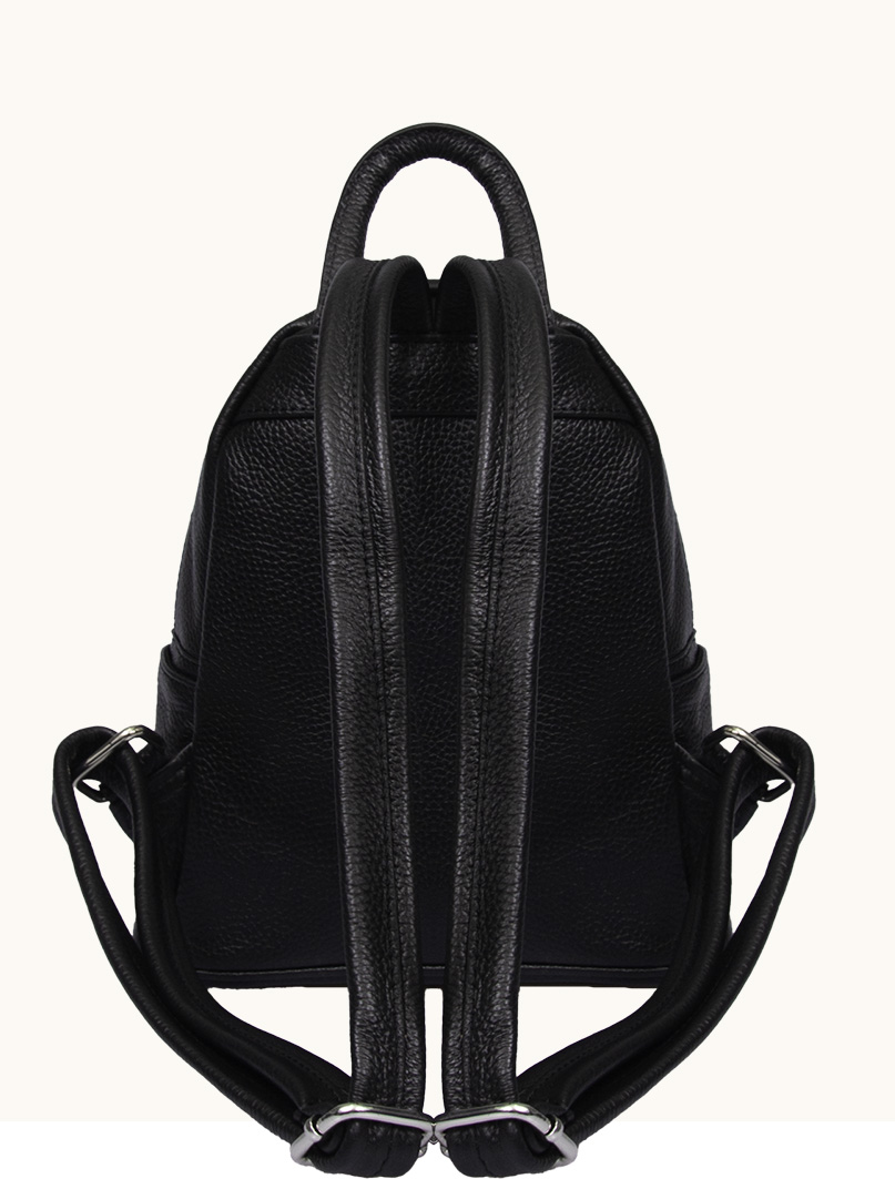ALLORA black leather backpack 23 cm x 32 cm PREMIUM image 4