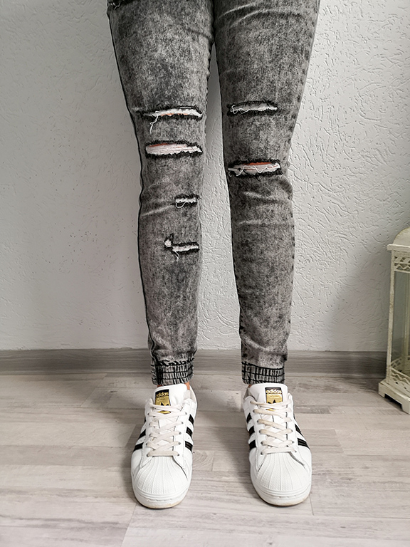 Spodnie Jeans Jogger Szare zdjęcie 4