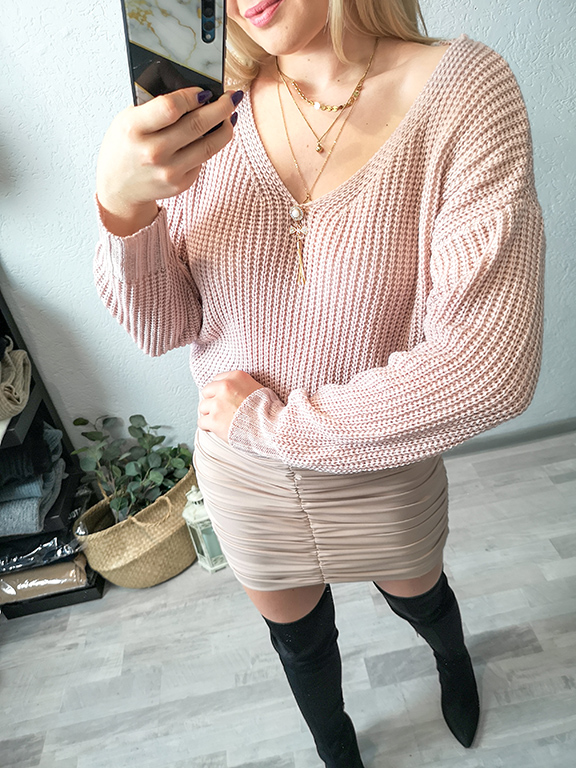 Sweter Pearl  Pudrowy Róż zdjęcie 2