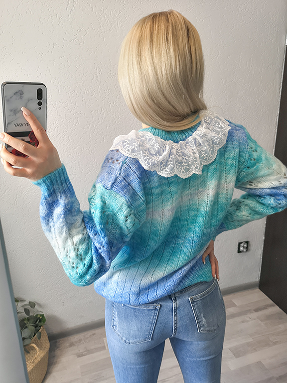 Sweter Rainbow Turkusowy zdjęcie 4