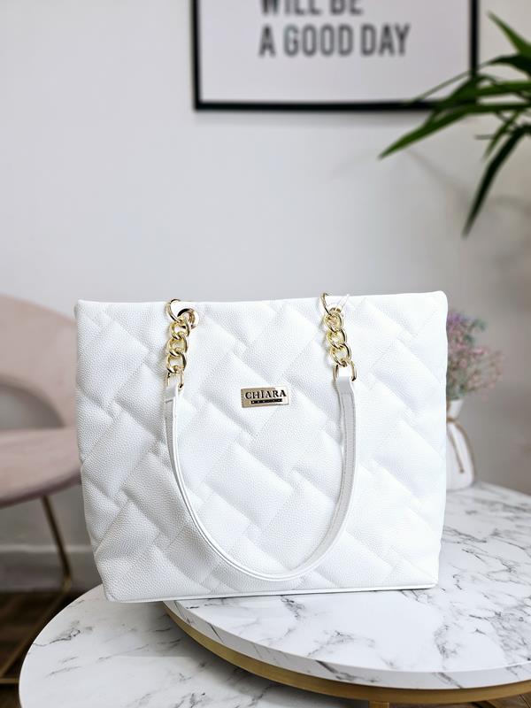 Piękna duża torebka Chiara w kolorze białym zdjęcie 2