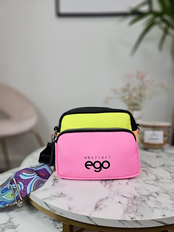 Piękna neonowa torebka EGO abstract pomarańcz-róż-limonka zdjęcie 1