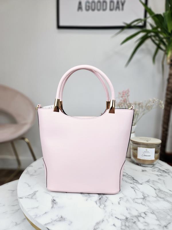 Piękny kuferek Laura Biaggi klasyk w kolorze jasno różowym zdjęcie 3