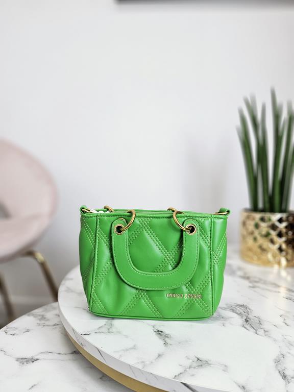 HIT piękna torebka Enrico Coveri zielona pikowana instagramerka zdjęcie 2