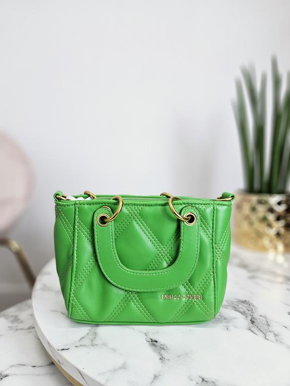 HIT piękna torebka Enrico Coveri zielona pikowana instagramerka zdjęcie 3