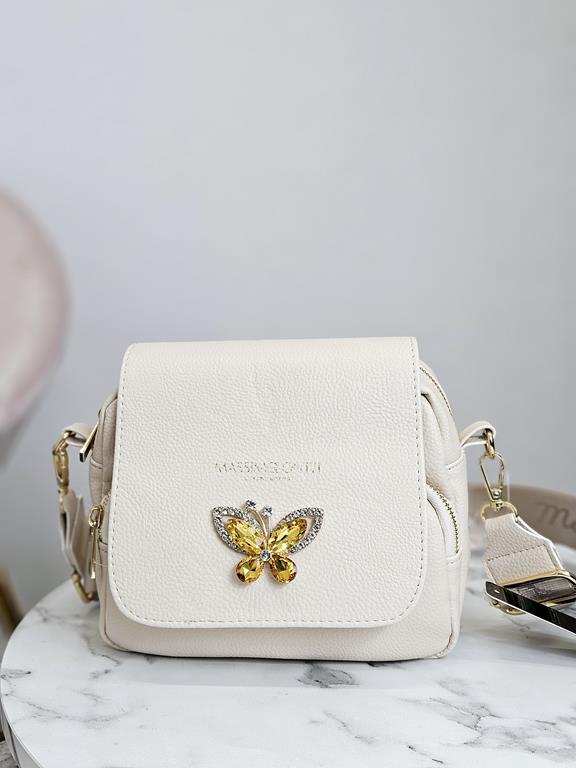 HIT piękna torebka motyl Massimo Contti w kolorze beżowym z klapką zdjęcie 2