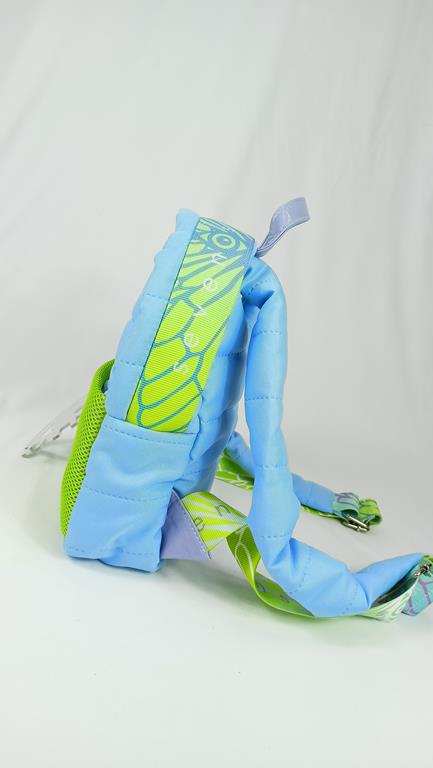 Plecak EGO w kolorze baby blue z zieloną kieszonką zdjęcie 3