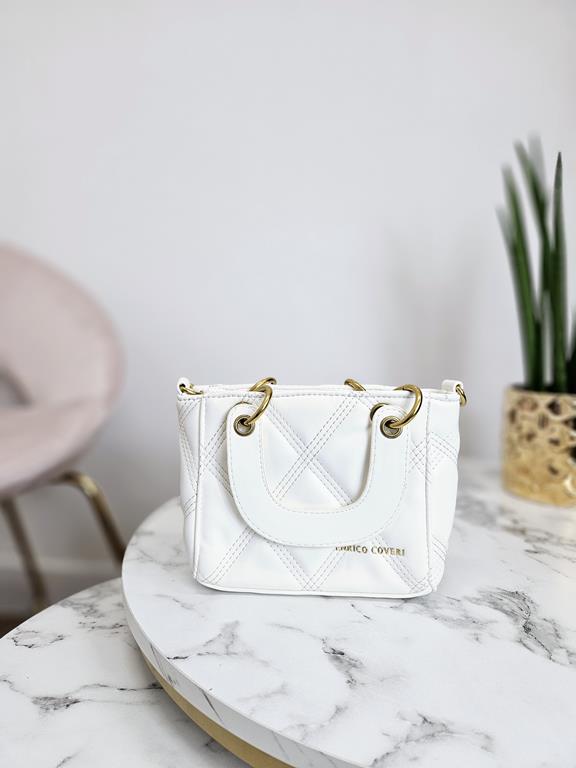 HIT piękna torebka Enrico Coveri biała pikowana instagramerka zdjęcie 2