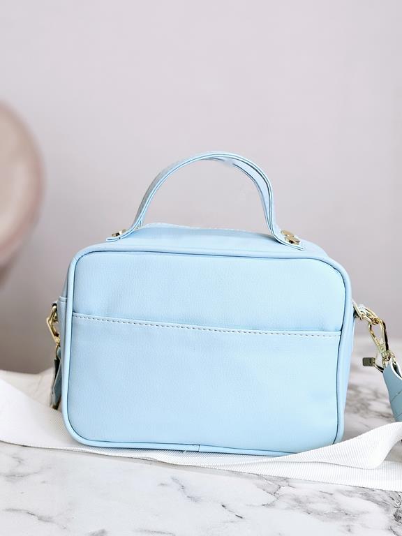 Świetna torebka Massimo Contti w kolorze błękitnym z białą ozdobną klapką zdjęcie 4