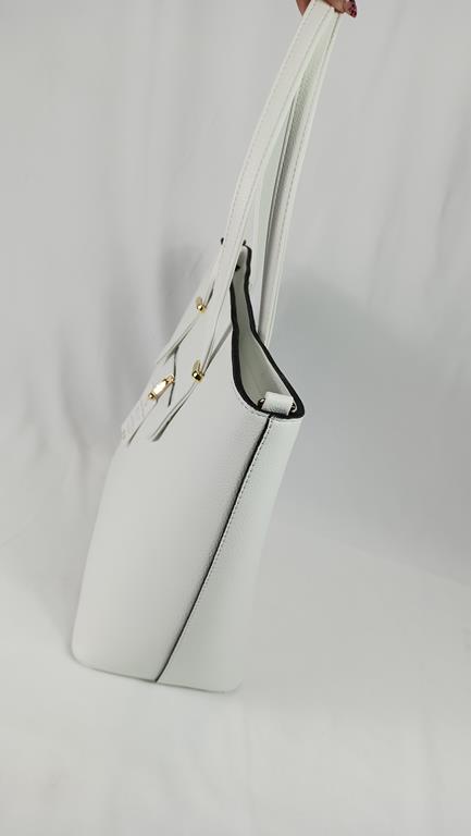 Klasyczna duża shopperka Laura Biaggi w kolorze białym zdjęcie 3