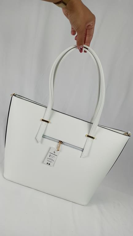 Klasyczna duża shopperka Laura Biaggi w kolorze białym zdjęcie 4