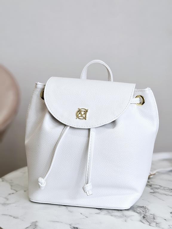 Świetny plecak Massimo Contti w typie worka w kolorze białym zdjęcie 2