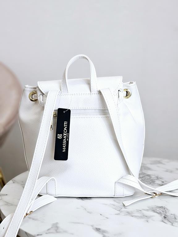 Świetny plecak Massimo Contti w typie worka w kolorze białym zdjęcie 4