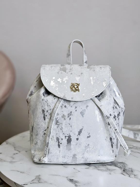 Świetny plecak Massimo Contti w typie worka w kolorze białym z efektem dubaj zdjęcie 2