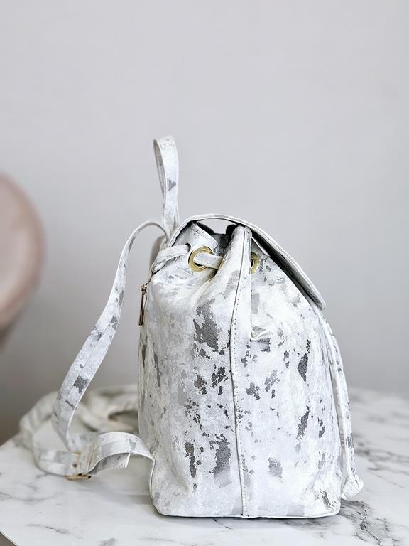 Świetny plecak Massimo Contti w typie worka w kolorze białym z efektem dubaj zdjęcie 3
