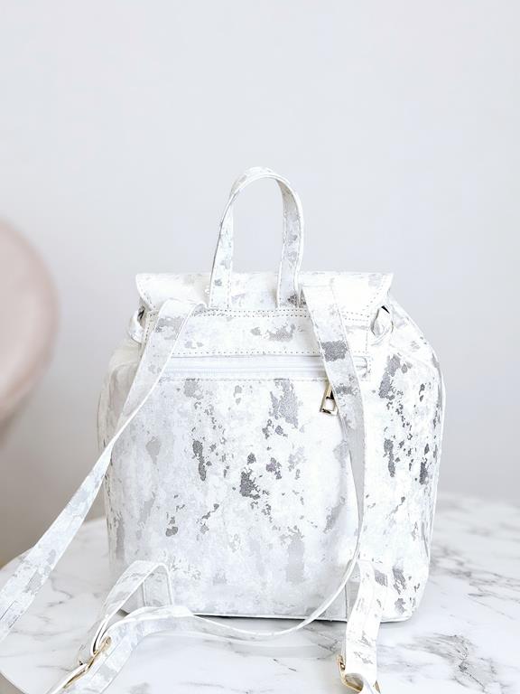 Świetny plecak Massimo Contti w typie worka w kolorze białym z efektem dubaj zdjęcie 4
