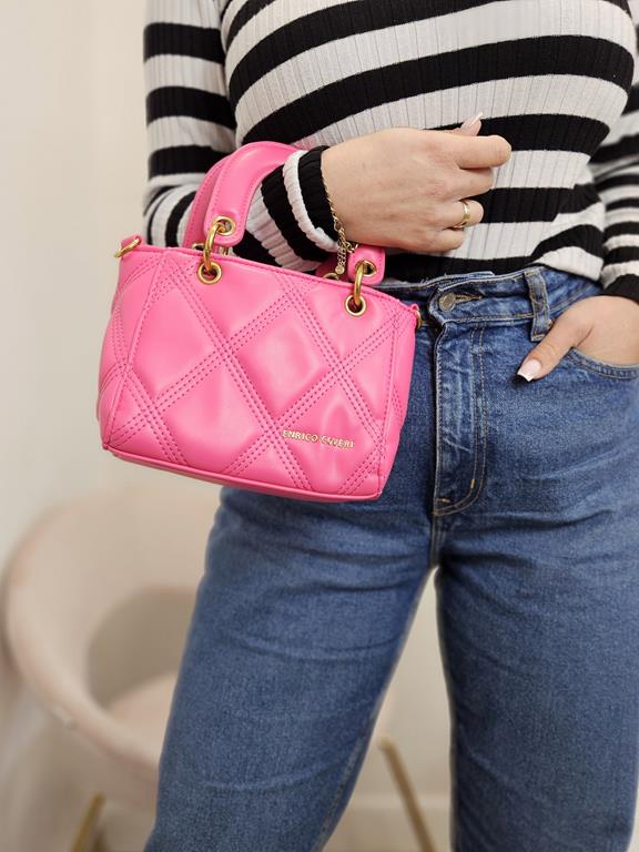 HIT piękna torebka Enrico Coveri różowa pikowana instagramerka zdjęcie 1