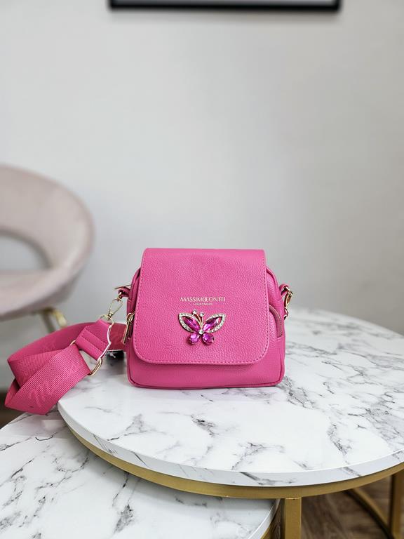 HIT piękna torebka motyl Massimo Contti w kolorze różowym z klapką zdjęcie 1