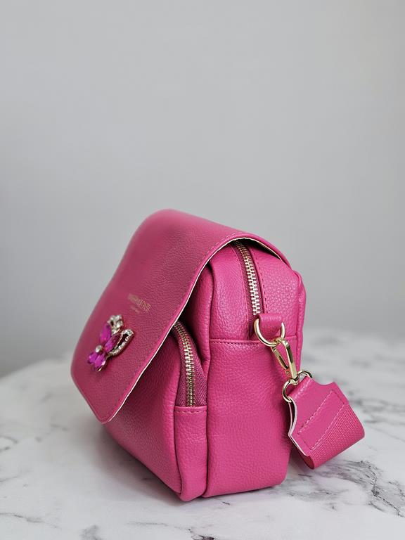 HIT piękna torebka motyl Massimo Contti w kolorze różowym z klapką zdjęcie 3