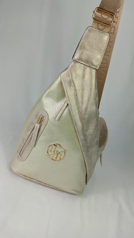 Świetny złoty plecak na jedno ramię od Laura Biaggi zdjęcie 2