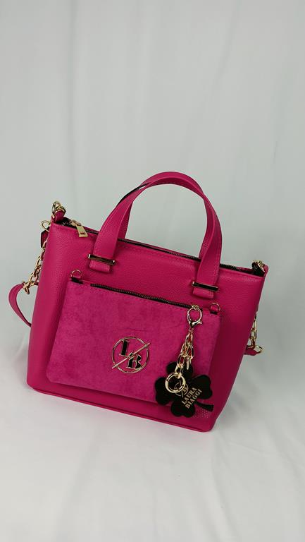 HIT śliczna torebka Laura Biaggi różowa kieszonką odpinaną z przodu zdjęcie 2
