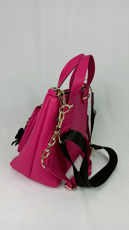 HIT śliczna torebka Laura Biaggi różowa kieszonką odpinaną z przodu zdjęcie 4