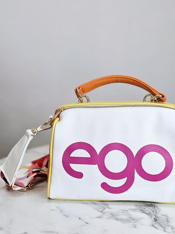 Kolorowy kuferek EGO róż-biel-pomarańcz z rajskim paskiem zdjęcie 2