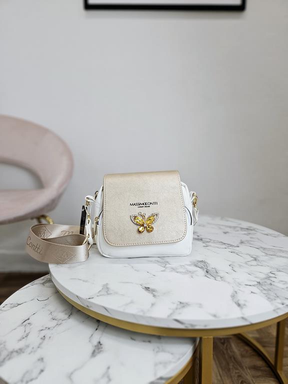 HIT piękna torebka motyl Massimo Contti w kolorze białym ze złotą klapką zdjęcie 2