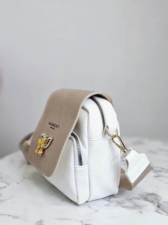 HIT piękna torebka motyl Massimo Contti w kolorze białym ze złotą klapką zdjęcie 3