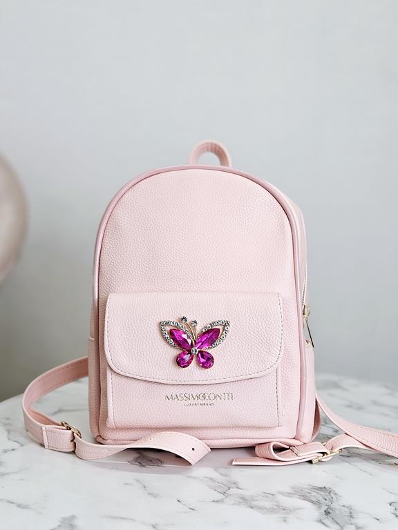 Piękny plecak-motylek Massimo Contti w kolorze jasno-różowym zdjęcie 2
