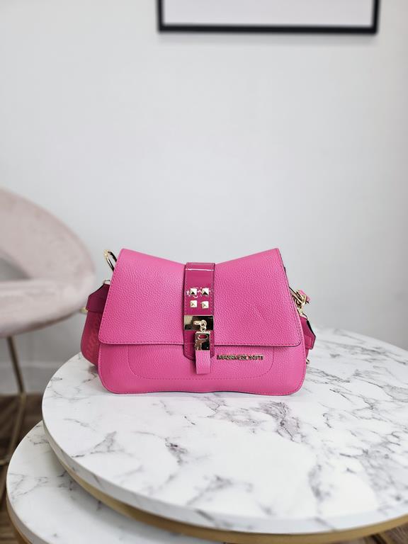 HIT świetna torebka Massimo Contti z klapką w kolorze różowym zdjęcie 1