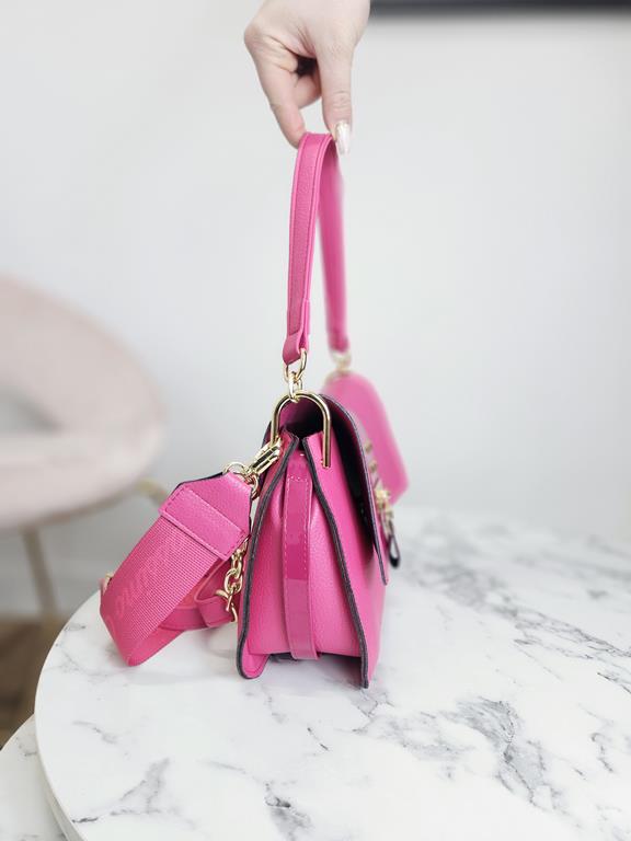 HIT świetna torebka Massimo Contti z klapką w kolorze różowym zdjęcie 2