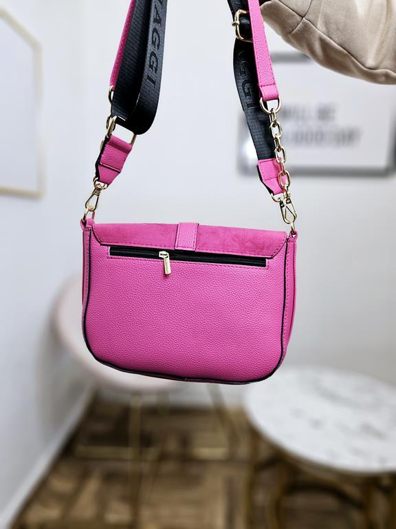 HIT piękna torebka Laura Biaggi w kolorze różowym z klapką zdjęcie 3