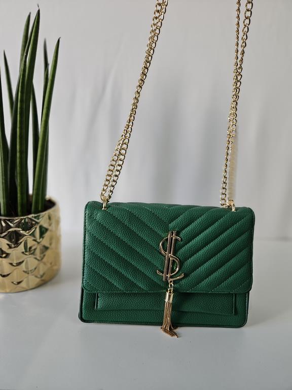 HIT piękna torebka z pikowana klapką w kolorze zielonym zdjęcie 2