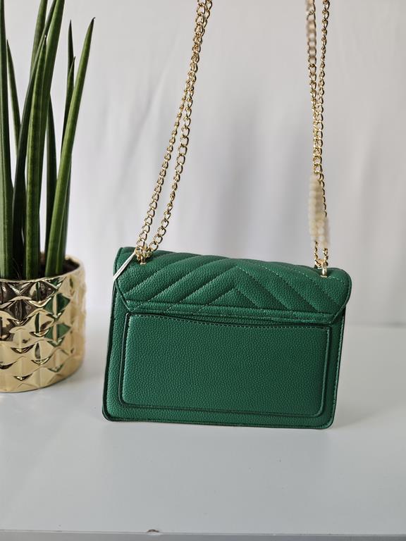 HIT piękna torebka z pikowana klapką w kolorze zielonym zdjęcie 4