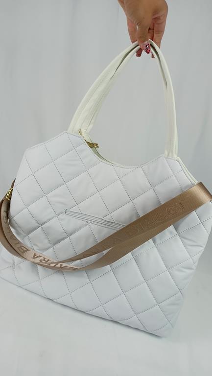 Pikowana duża torebka Laura Biaggi w kolorze białym zdjęcie 4