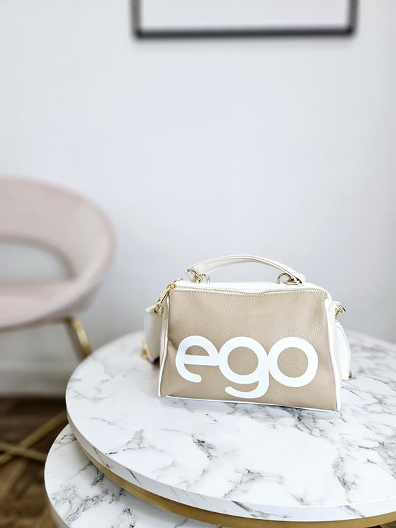 Kolorowy kuferek EGO biel-beż z rajskim paskiem zdjęcie 1