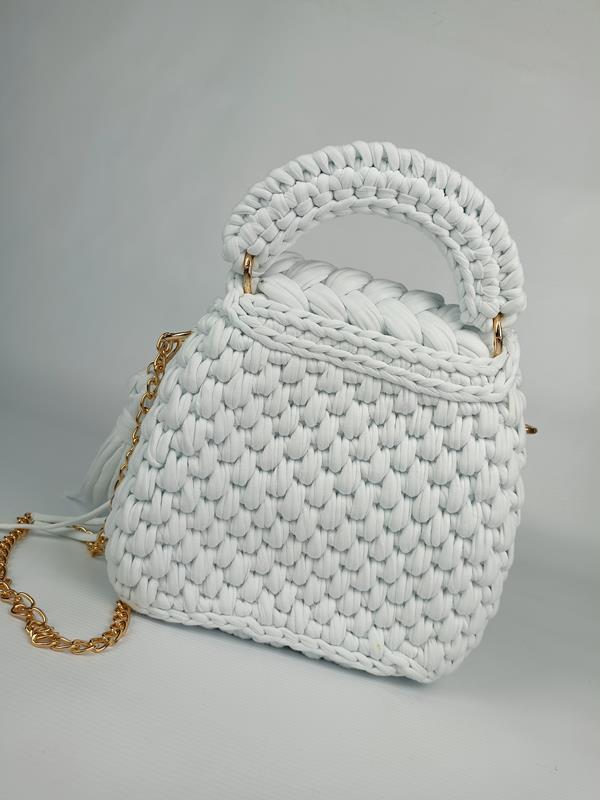 HIT przepiękna torebka pleciona Massimo Contti w kolorze białym zdjęcie 4