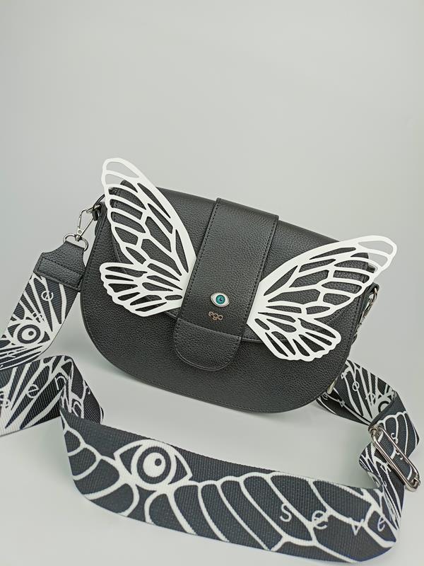 Piękna czarna torebka EGO motylek z kolekcji seven senses  z odpinanymi skrzydełkami zdjęcie 1