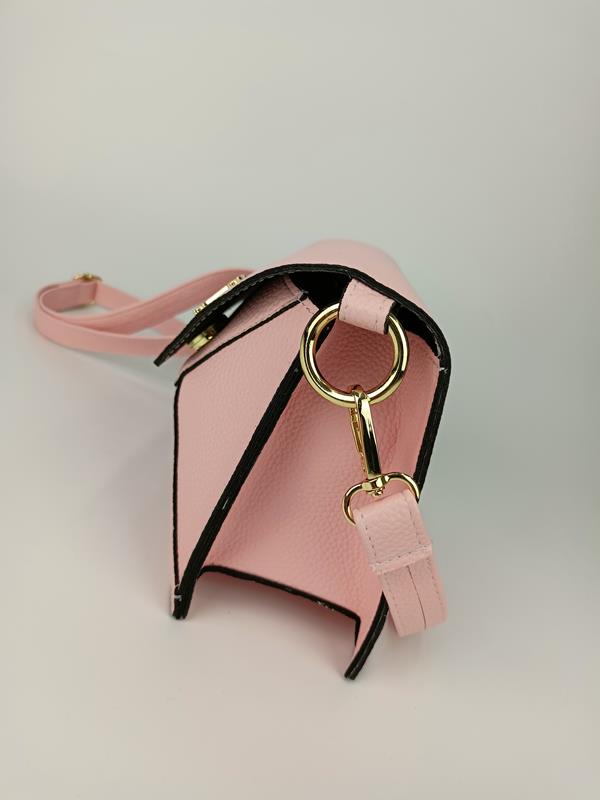 HIT świetna niesymetryczna torebka Massimo Contti  w kolorze pastelowo-różowym zdjęcie 3
