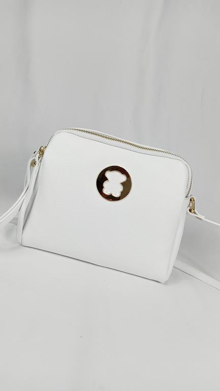 Piękna trzykomorowa torebka Massimo Contti w kolorze białym skóra naturalna zdjęcie 1