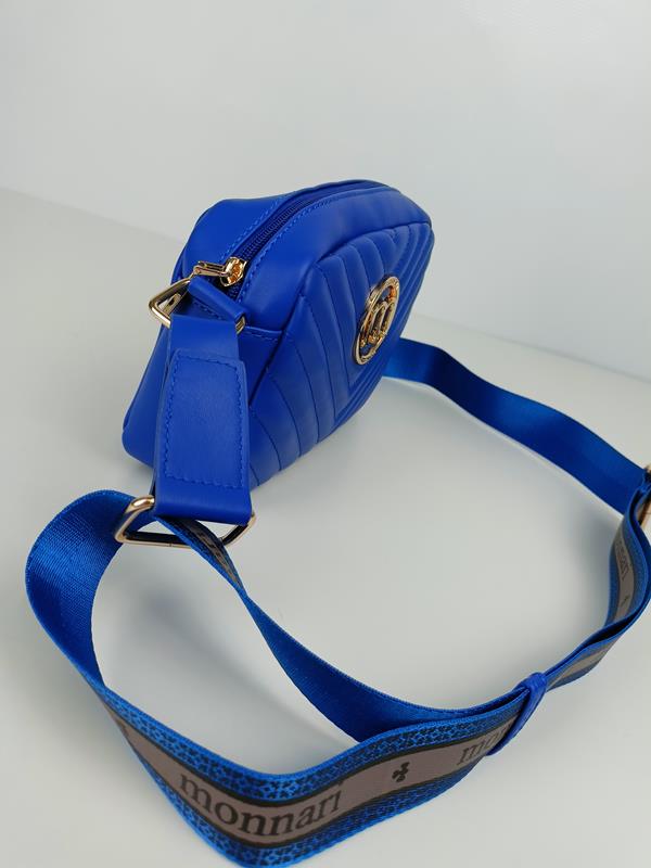 Piękna torebka Monnari kobaltowa pikowana z ciekawym szerokim paskiem zdjęcie 3