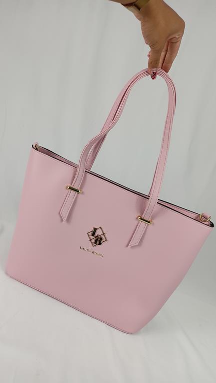 Klasyczna duża shopperka Laura Biaggi w kolorze jasno różowym zdjęcie 2