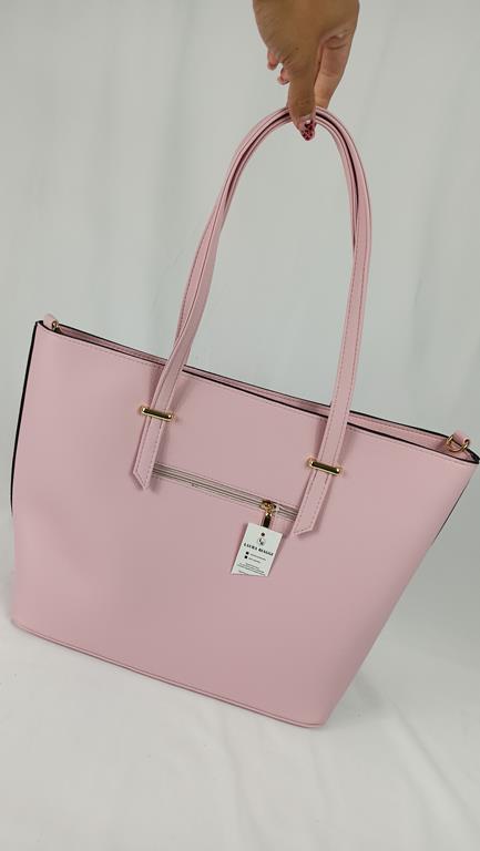 Klasyczna duża shopperka Laura Biaggi w kolorze jasno różowym zdjęcie 4