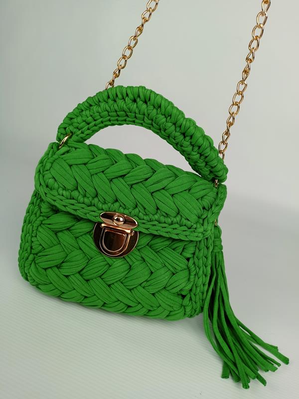 HIT przepiękna mała torebka pleciona Massimo Contti w kolorze ciemno- zielonym zdjęcie 3