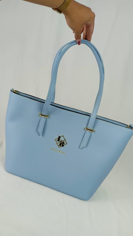 Klasyczna duża shopperka Laura Biaggi w kolorze błękitnym zdjęcie 2