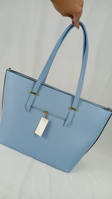 Klasyczna duża shopperka Laura Biaggi w kolorze błękitnym zdjęcie 4