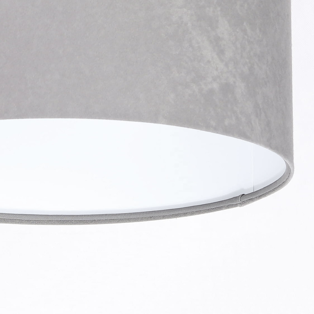 Sivo-biela závesná lampa KAMELIA v tvare valca s velúrovým tienidlom, abažúrom - BPS Koncept obrázok 4